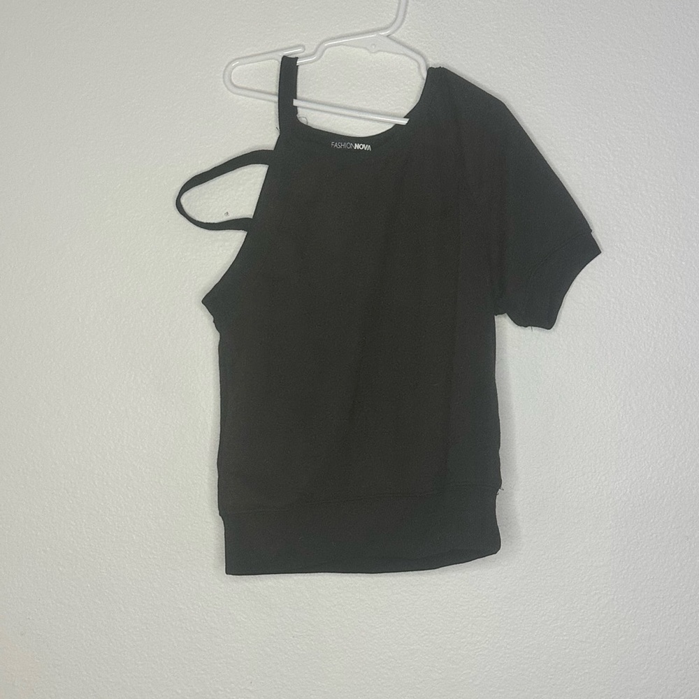 Black Asymmetrical Women Top
